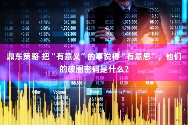 鼎东策略 把“有意义”的事说得“有意思”,他们的破圈密码是什么?